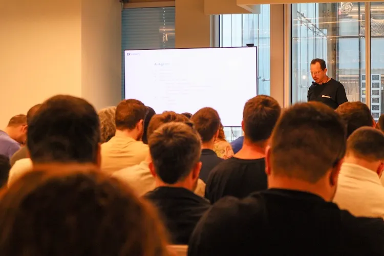 Community meetup photo during a lecture